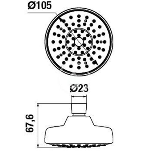 Jika Hlavová sprcha, chróm – priemer 100 mm, 1 funkcia H3671R10042141