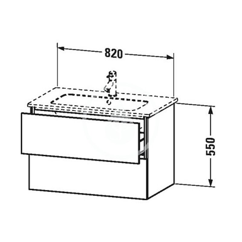Duravit Umývadlová skrinka 550x820x481 mm, 2 zásuvky, grafit mat LC624104949
