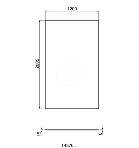 Ideal Standard Sprchová stena 1200 mm, silver bright/číre sklo T4876EO