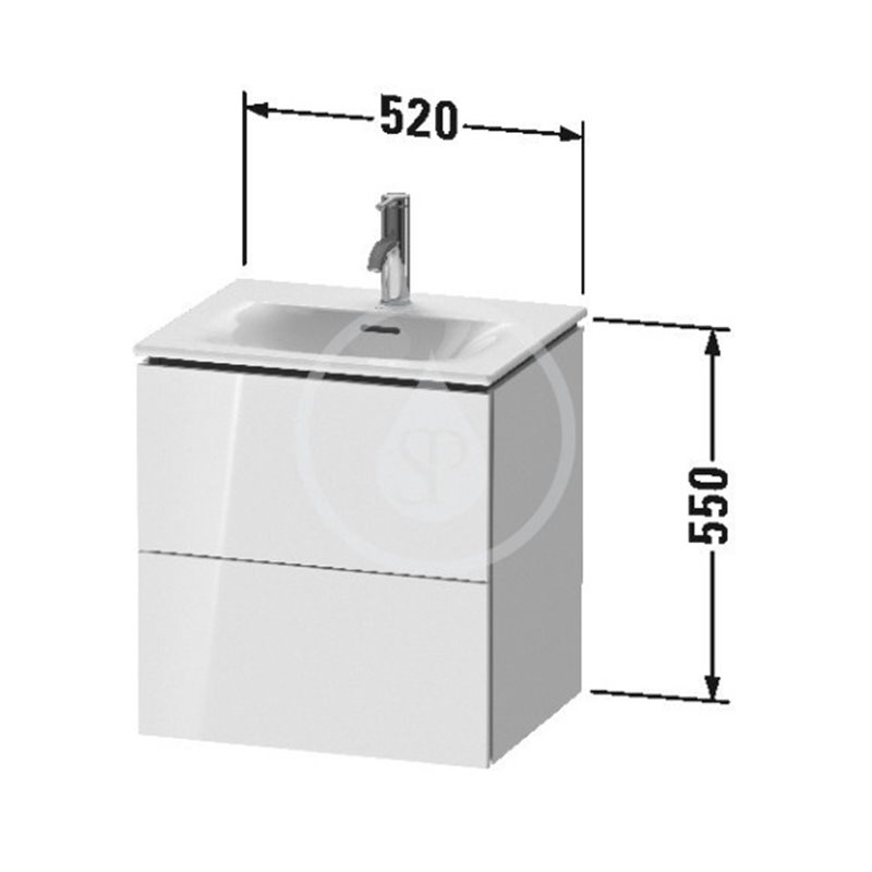 Duravit Umývadlová skrinka 550x520x421 mm, 2 zásuvky, lesklá biela LC630402222