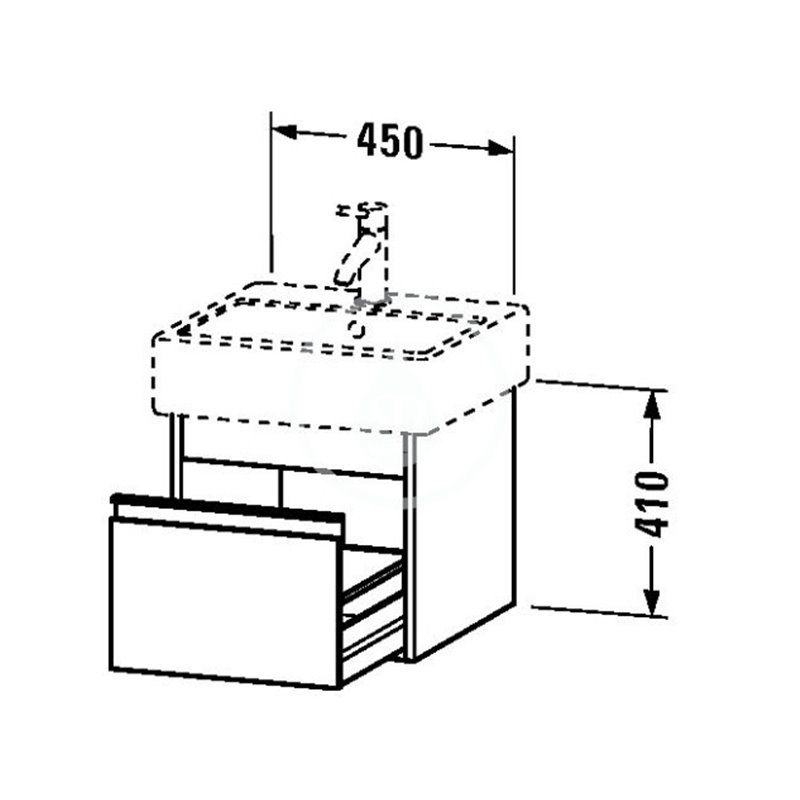 Duravit Umývadlová skrinka 410x450x440 mm, 1 zásuvka, lesklá biela KT668502222