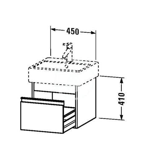 Duravit Umývadlová skrinka 410x450x440 mm, 1 zásuvka, lesklá biela KT668502222