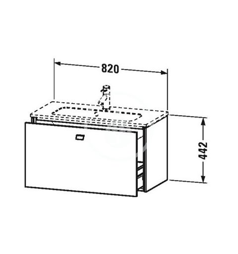 Duravit Umývadlová skrinka Compact, 442x820x389 mm, 1 zásuvka, lesklá biela BR401102222