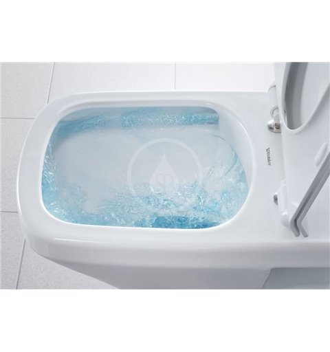 Duravit Závesné WC s doskou SoftClose, Rimless, s WonderGliss, alpská biela 45510900A11