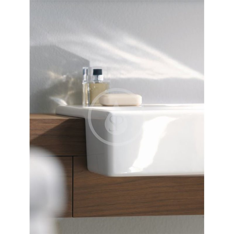 Duravit Umývadlo s prepadom, 550 mm x 470 mm, biele – jednootvorové umývadlo, s WonderGliss 03145500001
