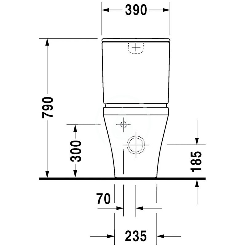 Duravit Splachovacia nádrž, 390 mm x 170 mm, biela – nádrž, pripojenie dole vľavo, splachovanie 4,5 l 0935100085