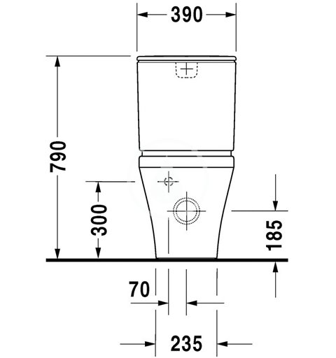 Duravit Splachovacia nádrž, 390 mm x 170 mm, biela – nádrž, pripojenie dole vľavo, splachovanie 4,5 l, s WonderGliss 09351000851