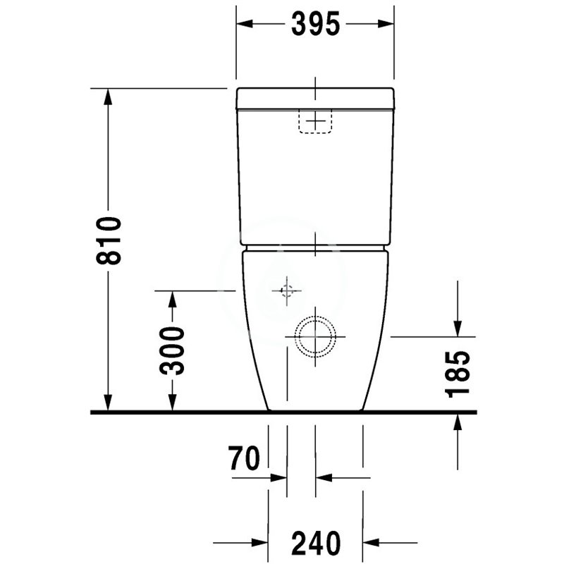 Duravit Splachovacia nádrž, 390 mm x 160 mm, biela – nádrž, pripojenie dole vľavo, splachovanie 6 l 0934100005