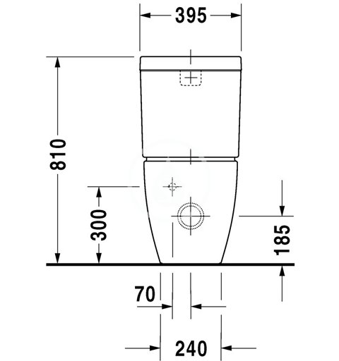 Duravit Splachovacia nádrž, 390 mm x 160 mm, biela – nádrž, pripojenie dole vľavo, splachovanie 4,5 l 0934100085