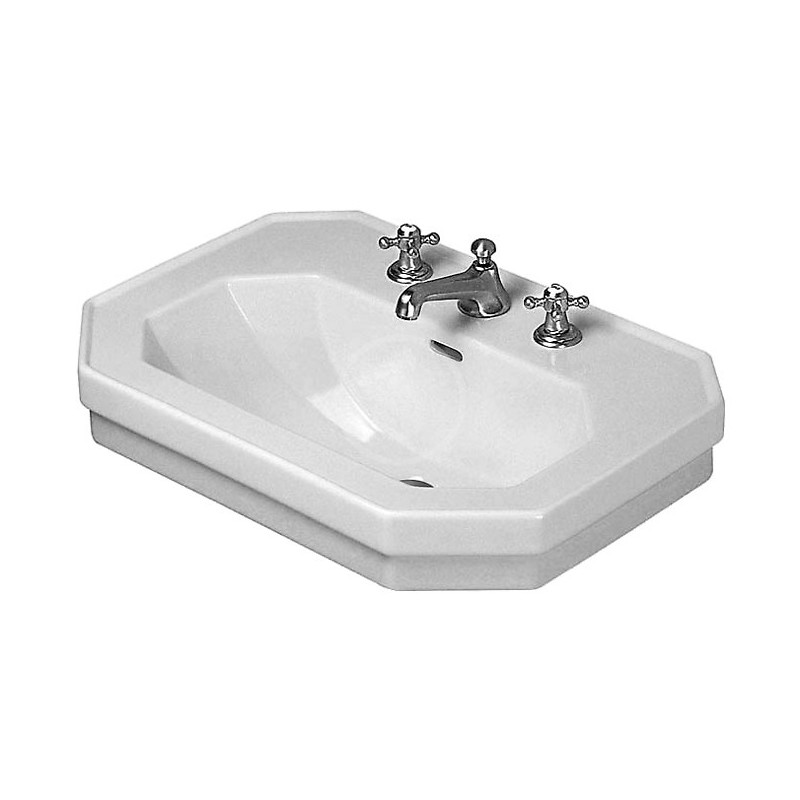Duravit Umývadlo s prepadom, 600 mm x 410 mm, biele – jednootvorové umývadlo, s WonderGliss 04386000001
