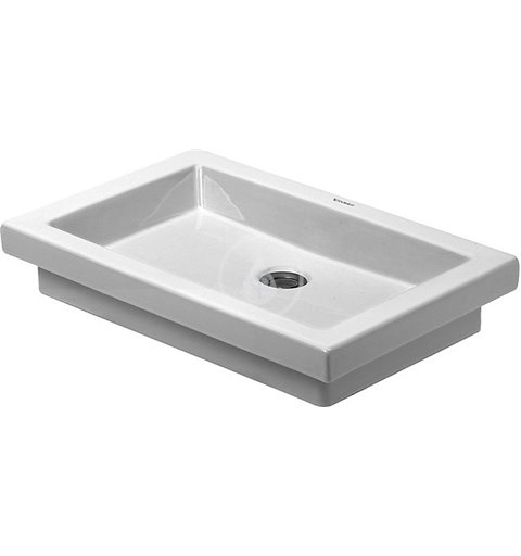 Duravit Bezotvorové umývadlo bez prepadu, 580 mm x 415 mm, biele – umývadlo, s WonderGliss 03175800291
