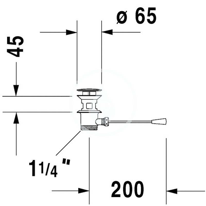 Duravit Kolenový ventil, chróm – ovládanie vodorovné 0050311000