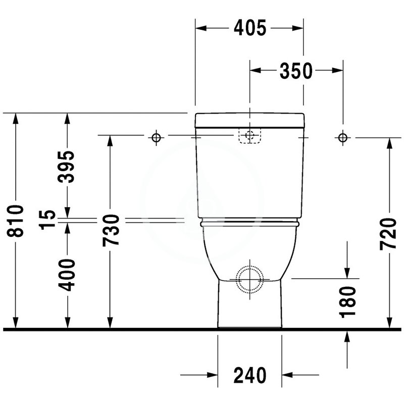 Duravit Splachovacia nádrž, 405 mm x 160 mm, biela – nádrž, pripojenie vpravo alebo vľavo, splachovanie 6 l 0931000005