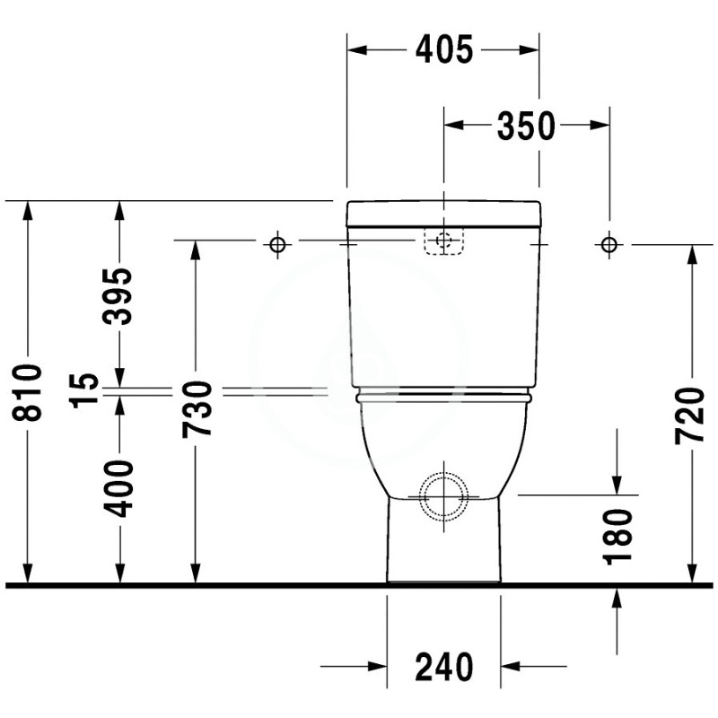 Duravit Splachovacia nádrž, 405 mm x 160 mm, biela – nádrž, pripojenie dole vľavo, splachovanie 6 l, s WonderGliss 09311000051