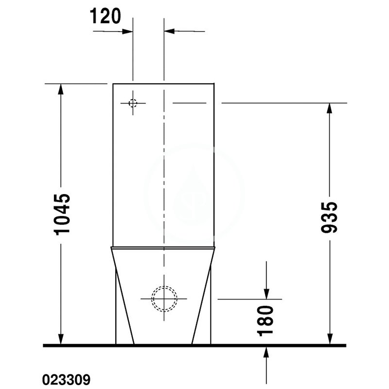 Duravit Splachovacia nádrž, 390 mm x 125 mm, biela – nádrž, pripojenie vľavo, splachovanie 6 l 8727100005