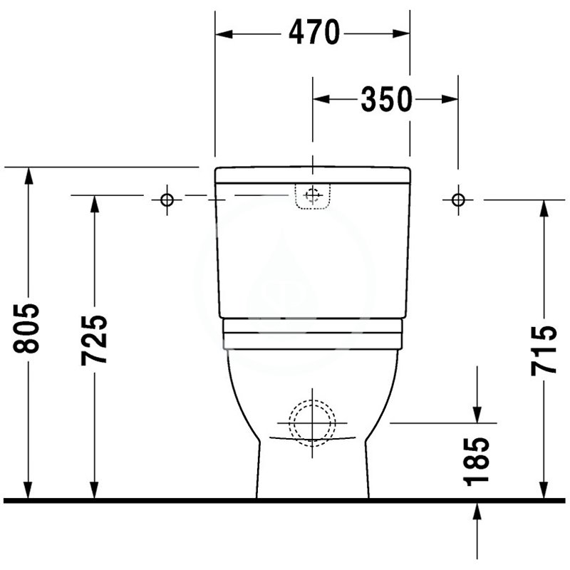 Duravit Splachovacia nádrž 475x210 mm, pripojenie dole vľavo, biela 0928100005