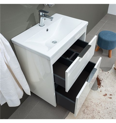 Mereo Vigo, kúpeľňová skrinka s keramickým umývadlom 50 cm, biela CN310