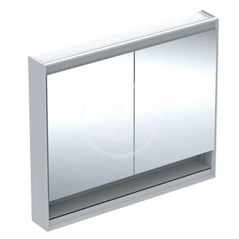 Geberit Zrkadlová skrinka s LED osvetlením, 1050x900x150 mm, 2 dvierka, s nikou, biela 505.834.00.2