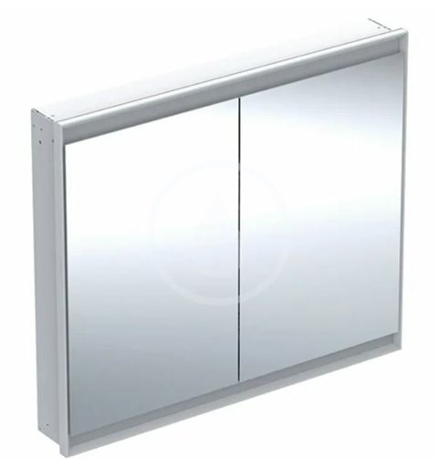 Geberit Zrkadlová skrinka s LED osvetlením, 1050x900x150 mm, 2 dvierka, vstavaná, hliník 505.804.00.1