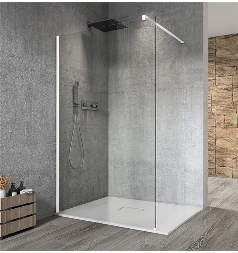 Gelco VARIO WHITE jednodielna sprchová zástena na inštaláciu k stene, číre sklo, 700 mm