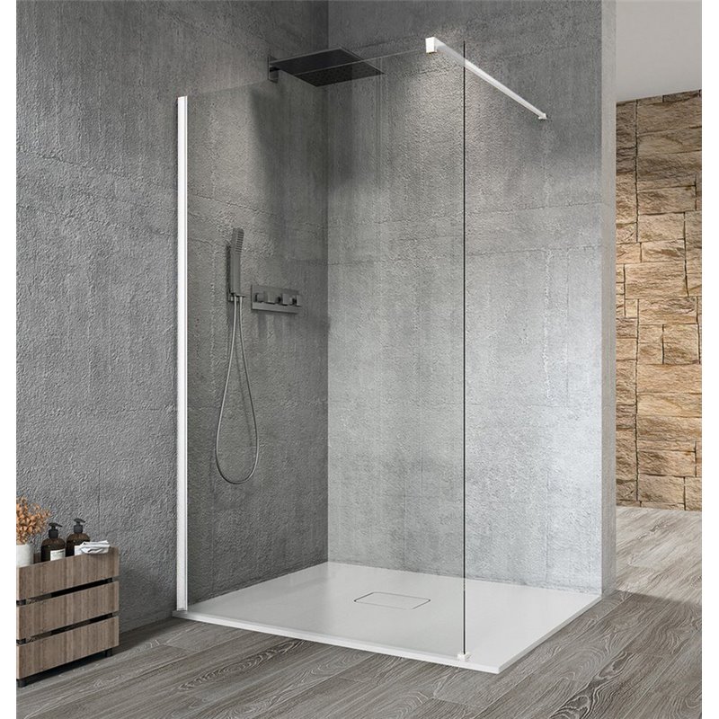 Gelco VARIO WHITE jednodielna sprchová zástena na inštaláciu k stene, číre sklo, 1400 mm