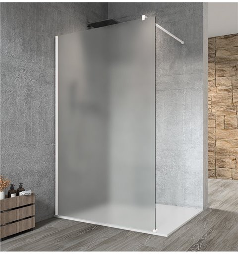 Gelco VARIO WHITE jednodielna sprchová zástena na inštaláciu k stene, matné sklo, 800 mm