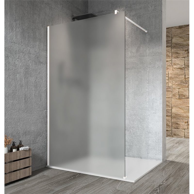 Gelco VARIO WHITE jednodielna sprchová zástena na inštaláciu k stene, matné sklo, 1000 mm