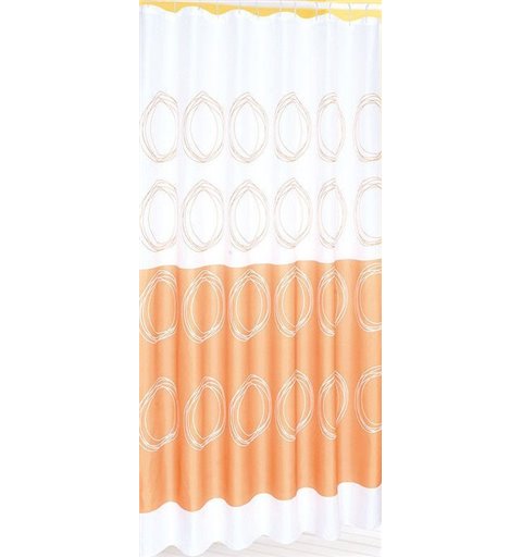 Aqualine Záves 180x180cm, 100% polyester, biela/oranžová