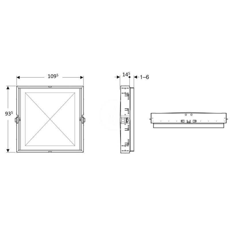 Geberit Montážny box 1095x935x145 mm, pre podomietkovú zrkadlovú skrinku Geberit ONE s výškou 900 mm 111.944.00.1
