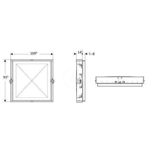 Geberit Montážny box 1095x935x145 mm, pre podomietkovú zrkadlovú skrinku Geberit ONE s výškou 900 mm 111.944.00.1