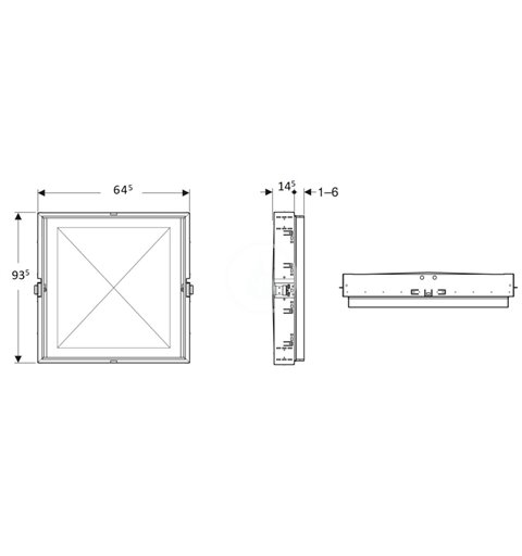 Geberit Montážny box 645x935x145 mm, pre podomietkovú zrkadlovú skrinku Geberit ONE s výškou 900 mm 111.941.00.1
