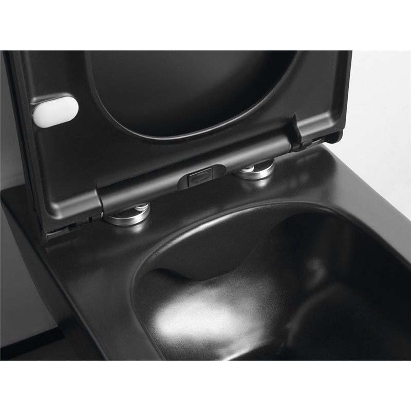 Sapho AVVA závesná WC misa, Rimless, 35,5x53 cm, čierny matny