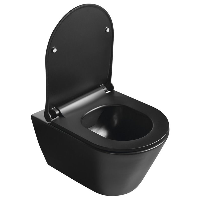 Sapho AVVA Slim WC sedátko s pomalým zatváraním, čierna mat