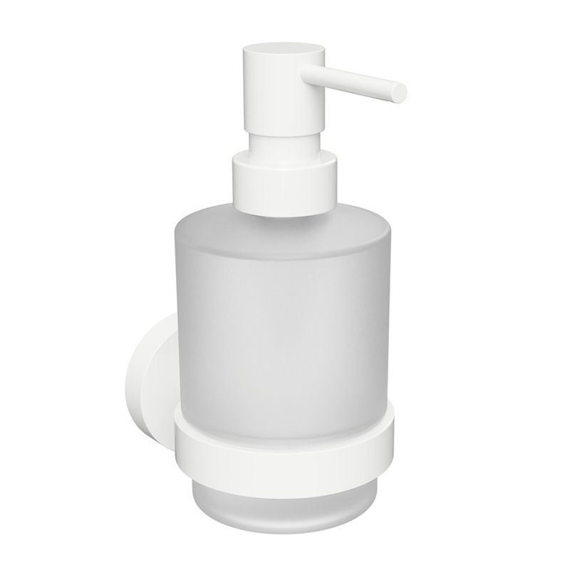 Sapho X-ROUND WHITE dávkovač mydla, mliečne sklo, 200ml, biela
