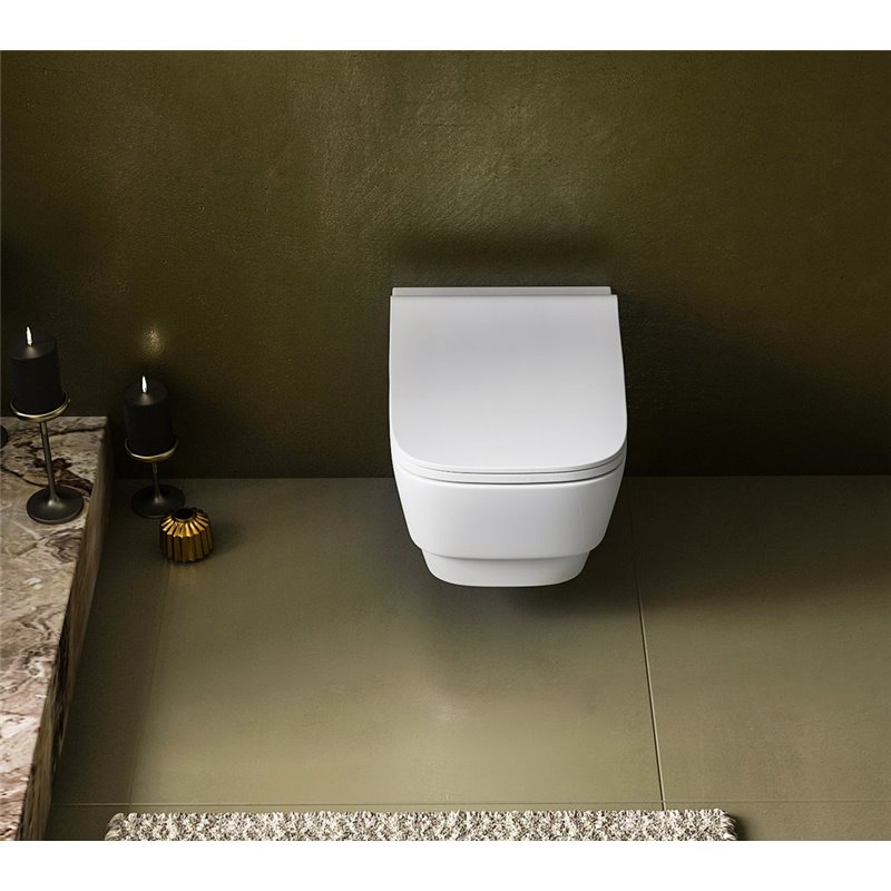 Sapho BELLO závesná WC misa, Rimless, 35,5x53 cm, biela
