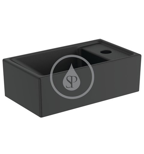 Ideal Standard Umývadielko 370x210 mm, bez prepadu, otvor na batériu vpravo, čierna E2112V3