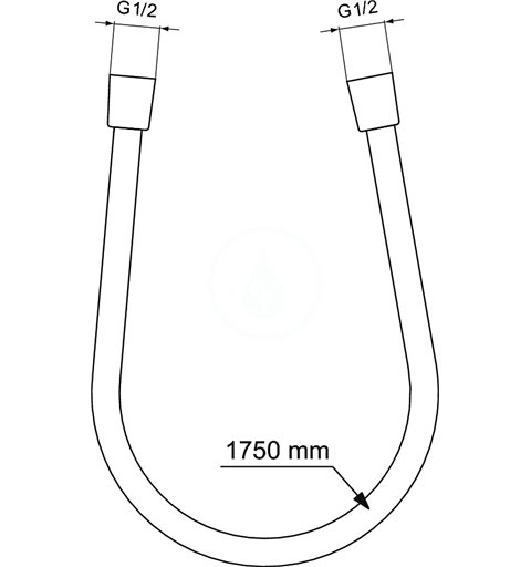 Ideal Standard Sprchová hadica Idealflex 1750 mm, čierna BE175XG