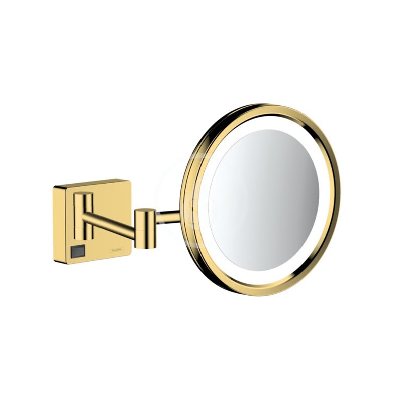 Hansgrohe Kozmetické nástenné zrkadlo s LED osvetlením, leštený vzhľad zlata 41790990