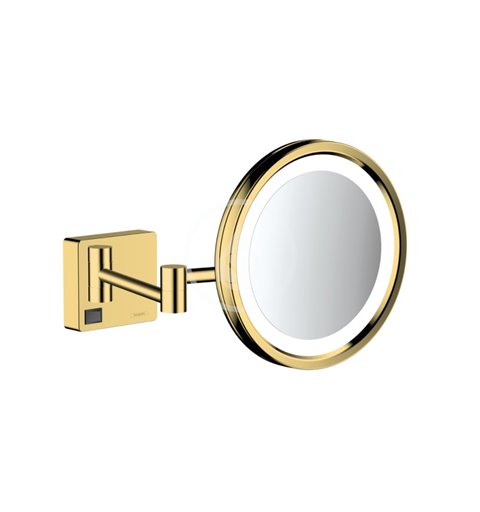Hansgrohe Kozmetické nástenné zrkadlo s LED osvetlením, leštený vzhľad zlata 41790990