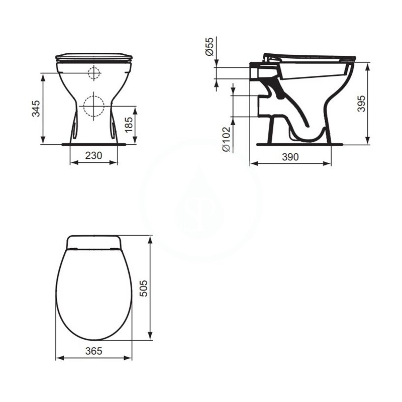 Ideal Standard Stojace WC, biela W333101
