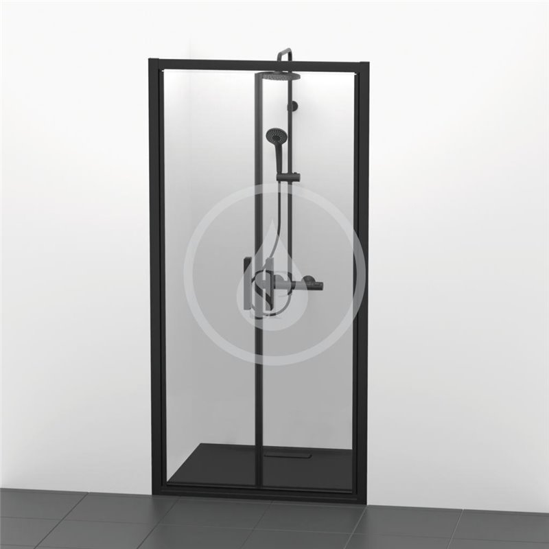 Ideal Standard Sprchové dvere 1000 mm, čierna/číre sklo K9296V3