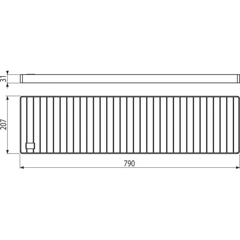 Alcaplast Krycí rošt pre krabicový žľab rohový, nerez AISI 316L APR-R32-790-210