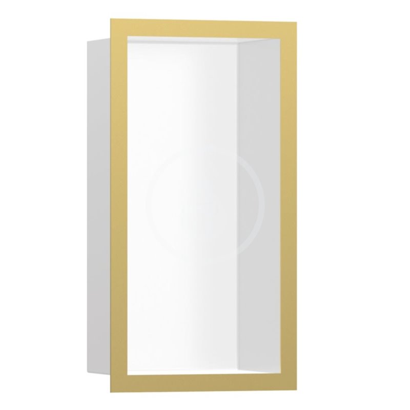 Hansgrohe Výklenok do steny s designovým rámom, 300x150x100 mm, matná biela/leštený vzhľad zlata 56096990