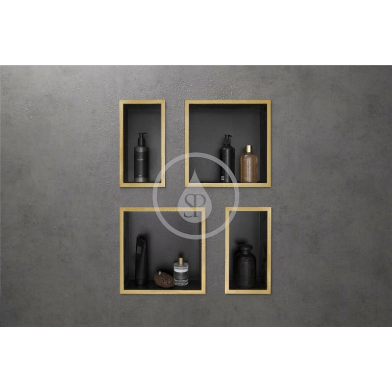 Hansgrohe Výklenok do steny s designovým rámom, 300x300x100 mm, matná čierna/kefovaný bronz 56098140
