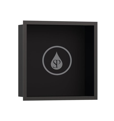 Hansgrohe Výklenok do steny s designovým rámom, 300x300x100 mm, matná čierna/kefovaný čierny chróm 56098340