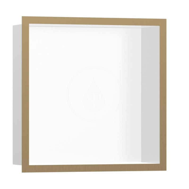 Hansgrohe Výklenok do steny s designovým rámom, 300x300x100 mm, matná biela/kefovaný bronz 56099140