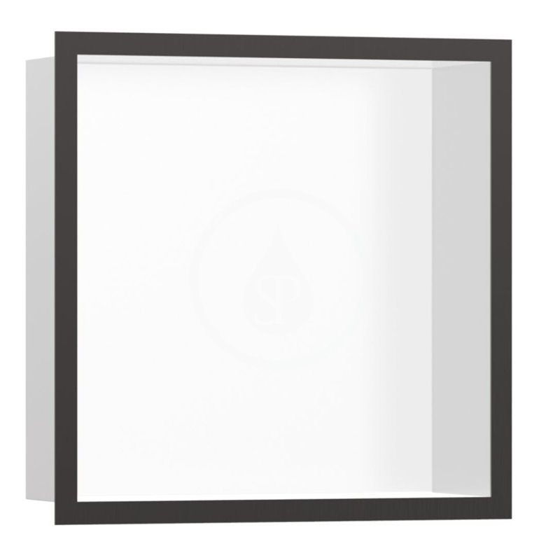 Hansgrohe Výklenok do steny s designovým rámom, 300x150x100 mm, matná biela/kefovaný čierny chróm 56099340