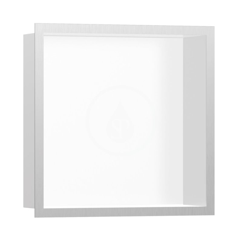 Hansgrohe Výklenok do steny s designovým rámom, 300x300x100 mm, matná biela/kefovaná nerezová 56099800
