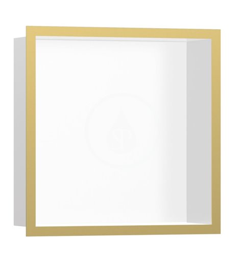 Hansgrohe Výklenok do steny s designovým rámom, 300x300x100 mm, matná biela/leštený vzhľad zlata 56099990