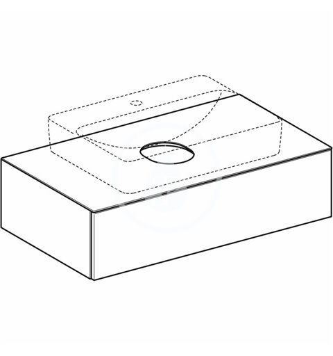 Geberit Umývadlová skrinka, 900x510x235 mm, 1 zásuvka, zápachový uzáver, dub 501.169.00.1